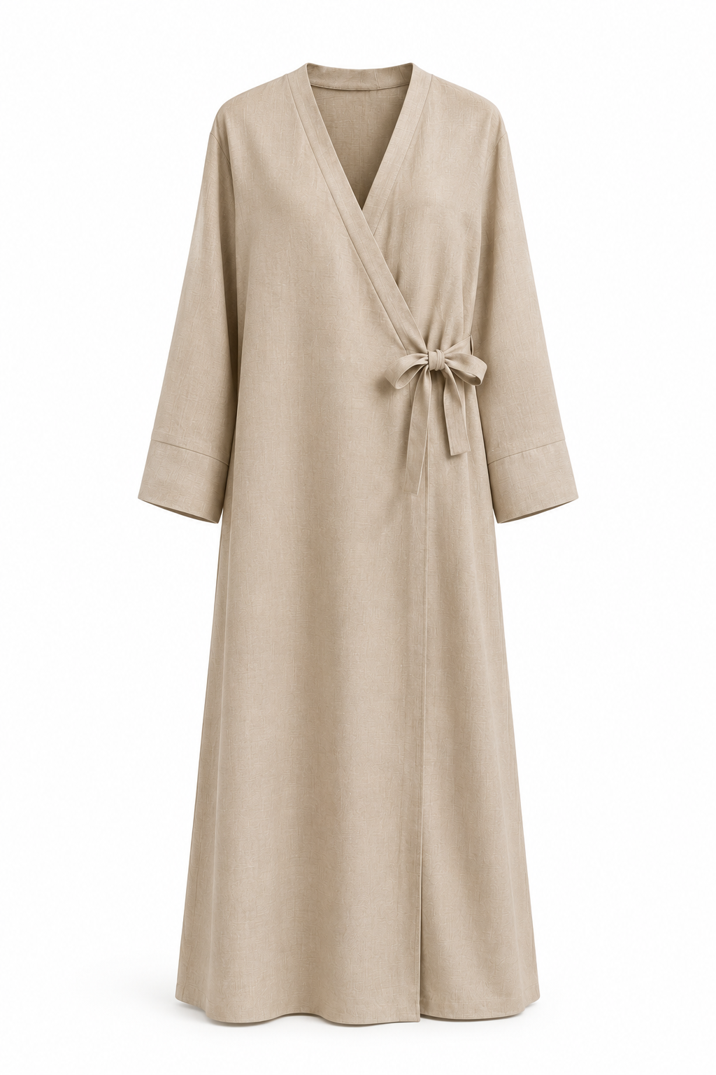 Abaya croisée effet lin avec nœud – Safiya