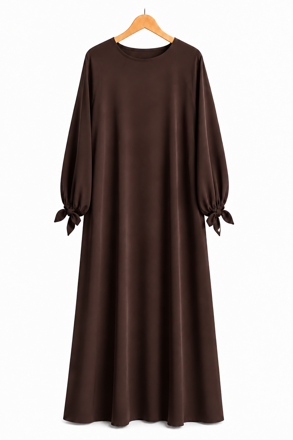 Abaya à manches ballon et nœuds en soie de Médine – Rania