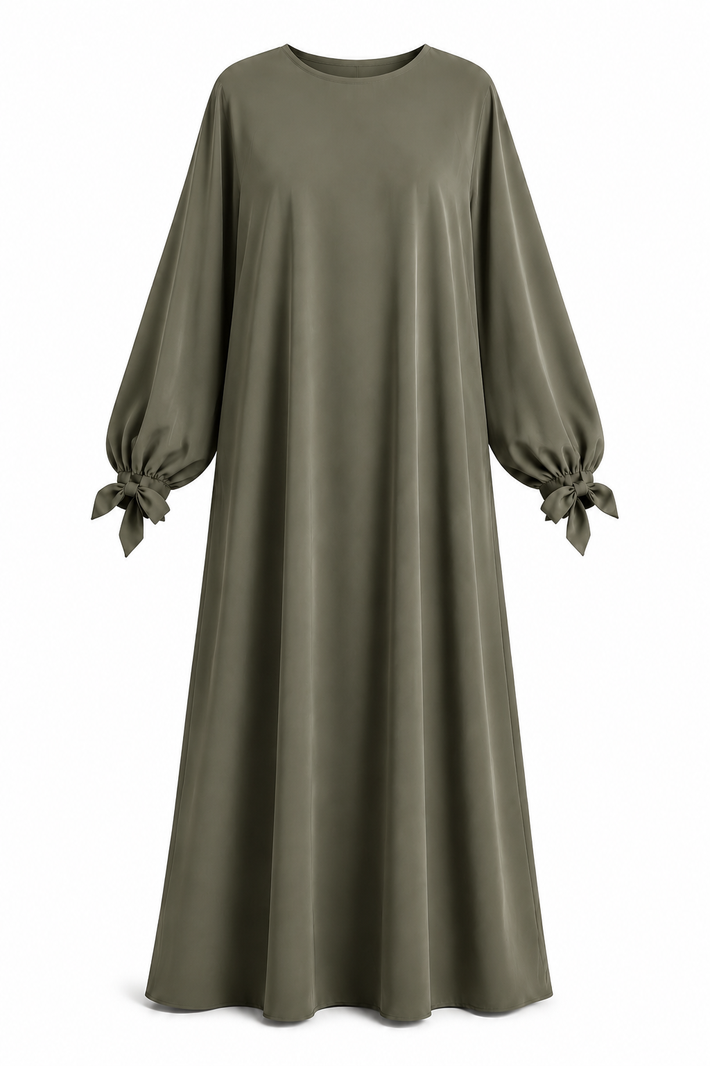 Abaya à manches ballon et nœuds en soie de Médine – Rania