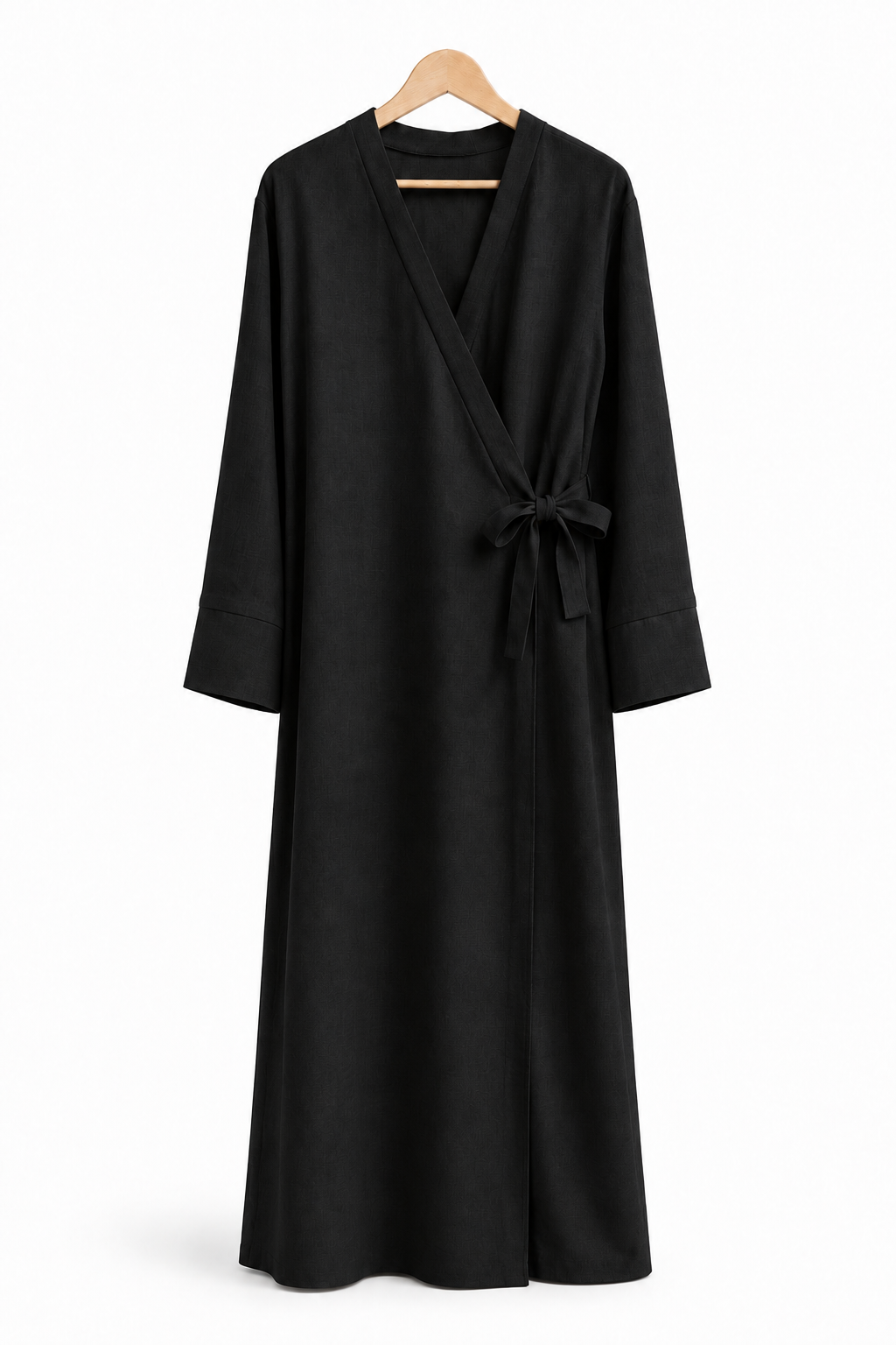 Abaya croisée effet lin avec nœud – Safiya