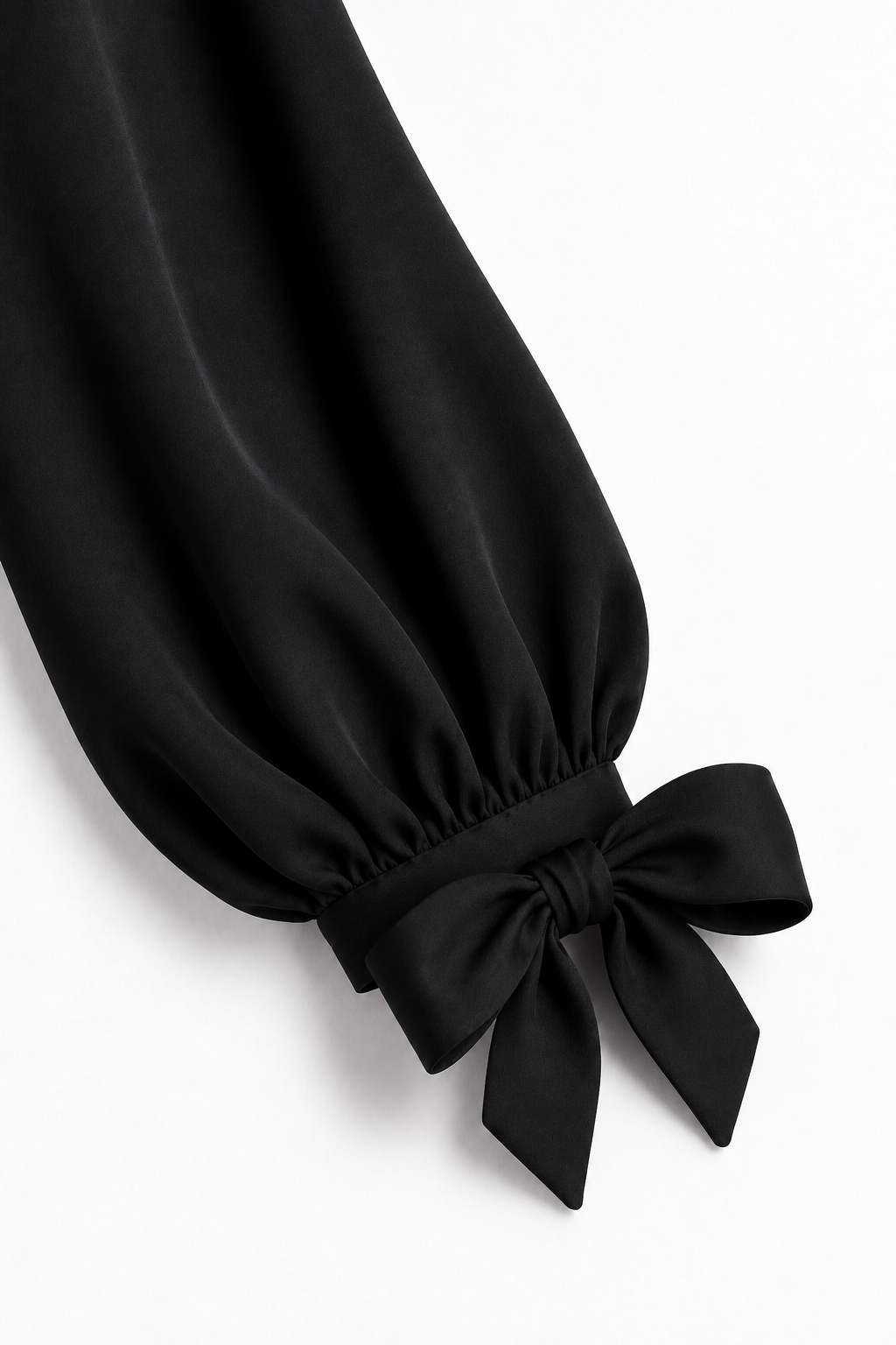 Abaya à manches ballon et nœuds en soie de Médine – Rania
