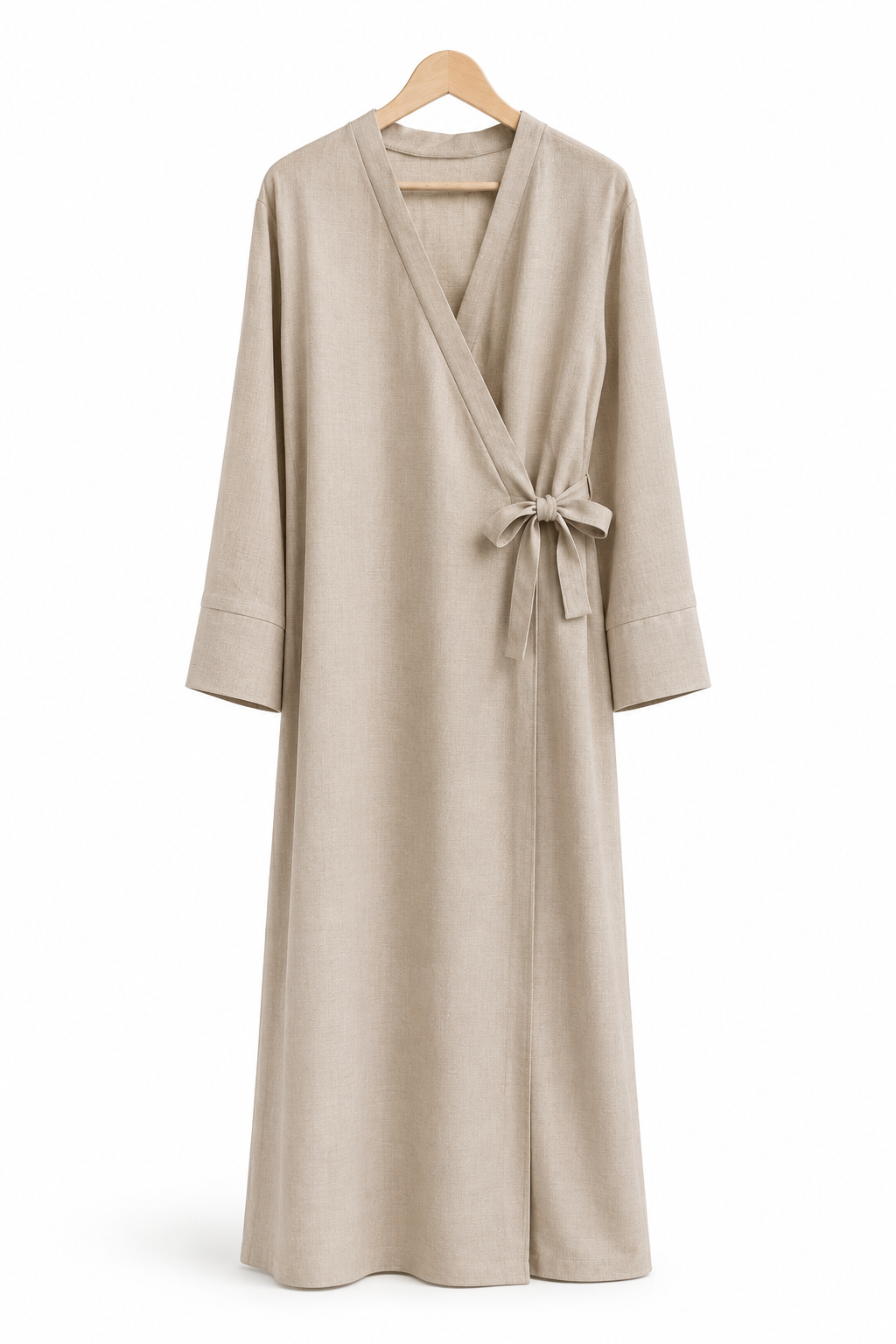 Abaya croisée effet lin avec nœud – Safiya