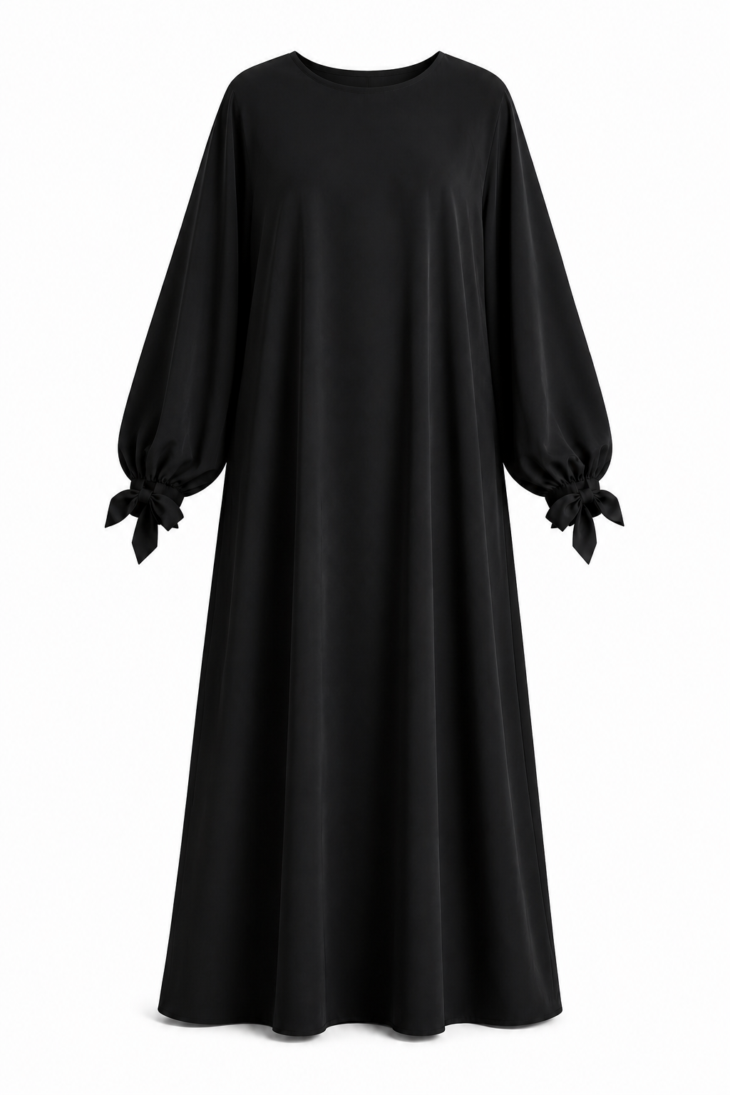Abaya à manches ballon et nœuds en soie de Médine – Rania