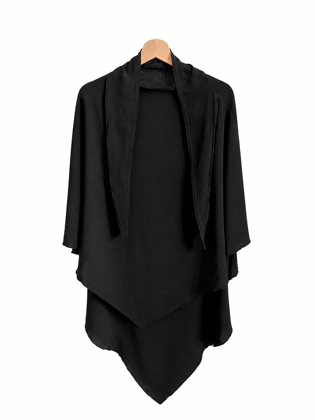 Khimar long noir en tissu jazz – Sanaa