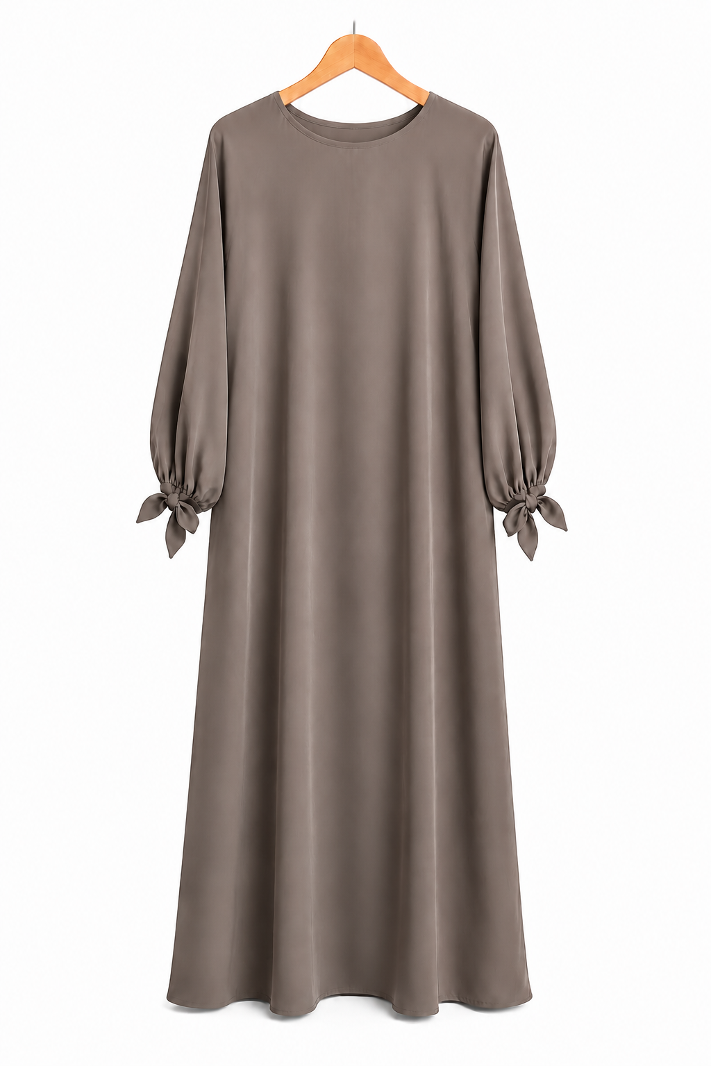Abaya à manches ballon et nœuds en soie de Médine – Rania