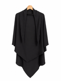Khimar long noir en soie de Médine – Layla