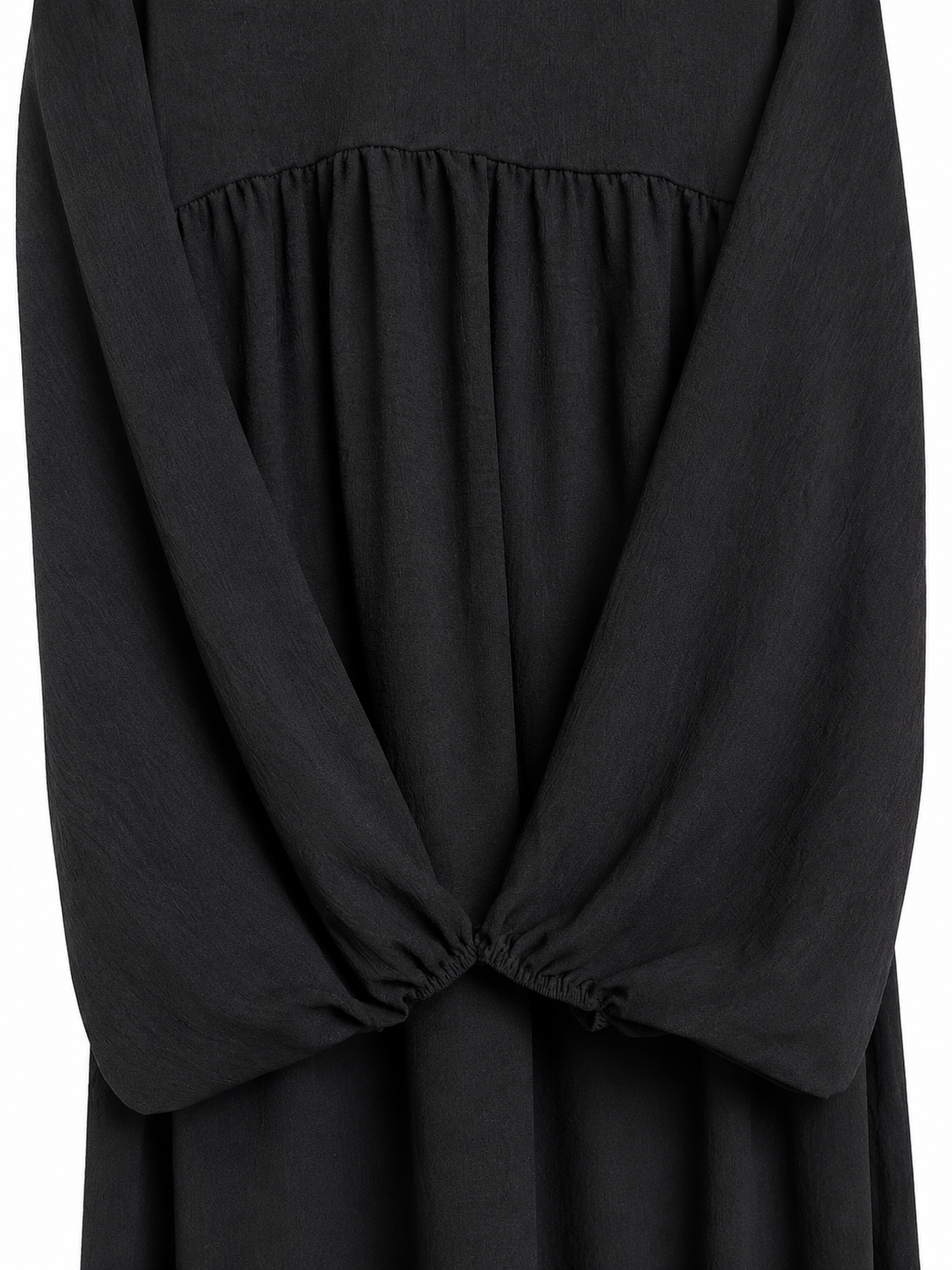 Abaya froncée à manches ballon en tissu jazz – Naïla